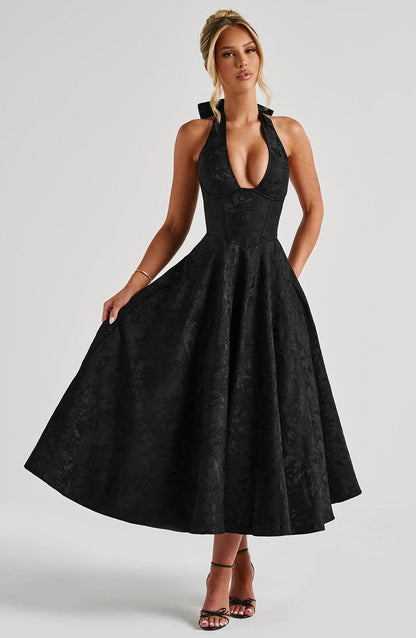 Eulalie - Abito Senza Espalda Elegante con Scollo a V