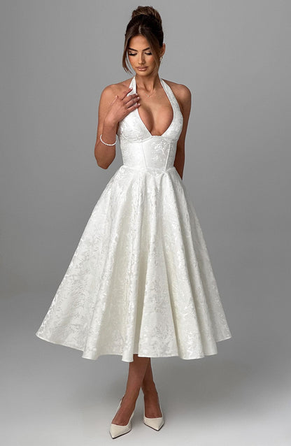 Eulalie - Abito Senza Espalda Elegante con Scollo a V
