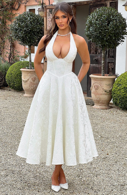 Eulalie - Abito Senza Espalda Elegante con Scollo a V