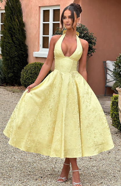 Eulalie - Abito Senza Espalda Elegante con Scollo a V