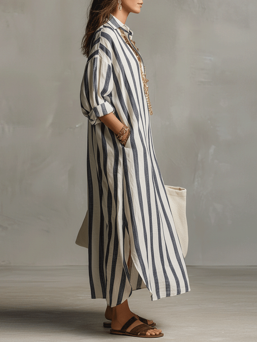 Arden | Abito maxi Boho a righe