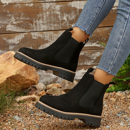 Stivaletti da donna in tinta unita con suola gruesa