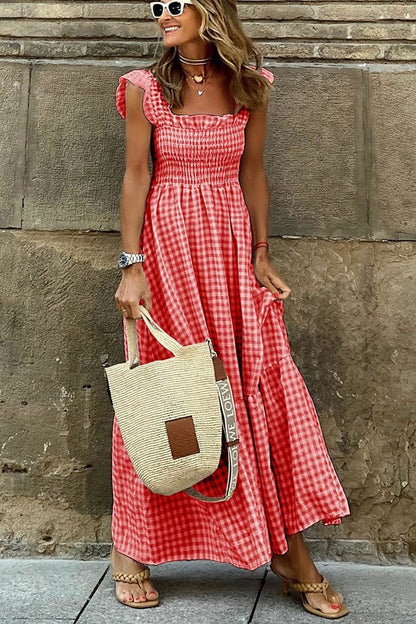 Lily™ - Abito maxi a Quadri con Stile