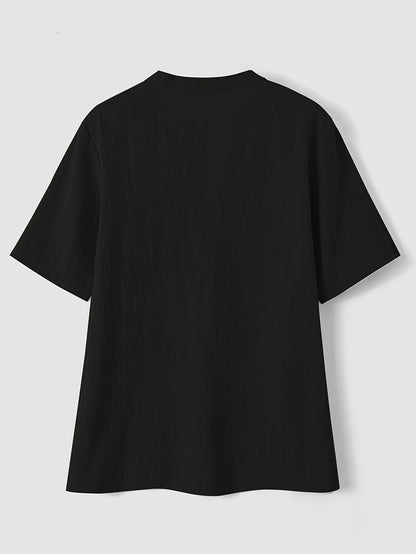 Sharron - Blusa elegante con scollo a V e Bottoni