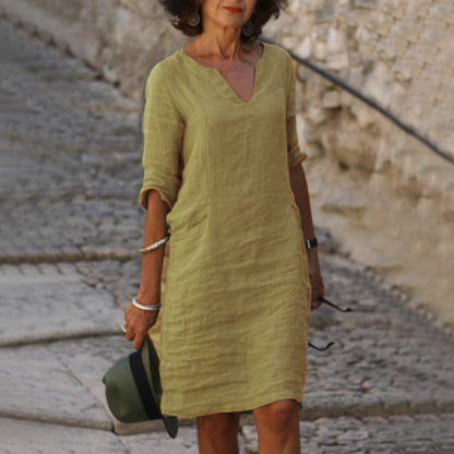 Sophia | Abito Midi Casual con scollo a V