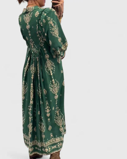 CLAIRE – ABITO MAXI BOHO CON scollo a V