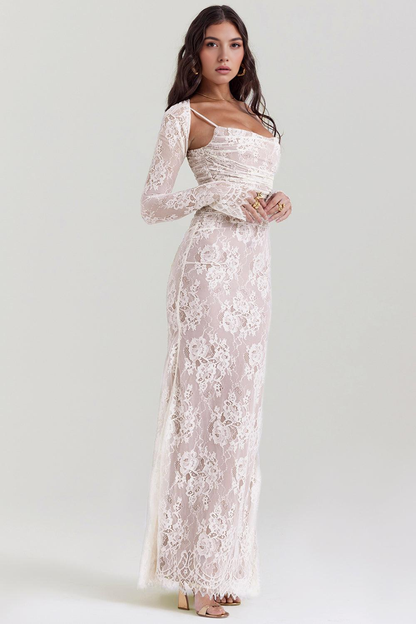 CELESTE - Abito maxi in pizzo