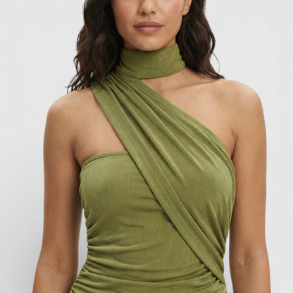 Abito maxi Halter Schiena Scoperta