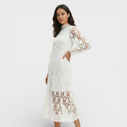 Abito midi Pizzo Collo alto