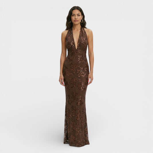 Abito lungo Festa Halter Pizzo