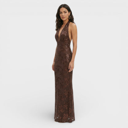 Abito lungo Festa Halter Pizzo