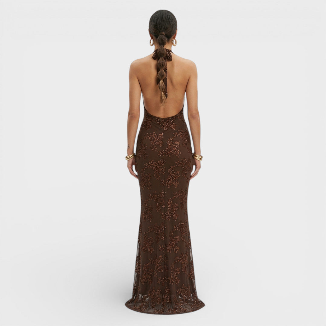 Abito lungo Festa Halter Pizzo