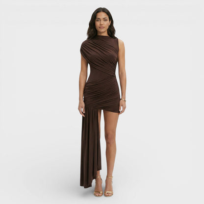 Abito mini Asimmetrico Arricciato donna