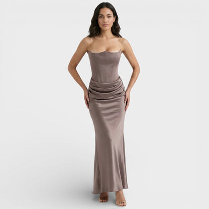 Abito maxi Corsetto Strapless donna