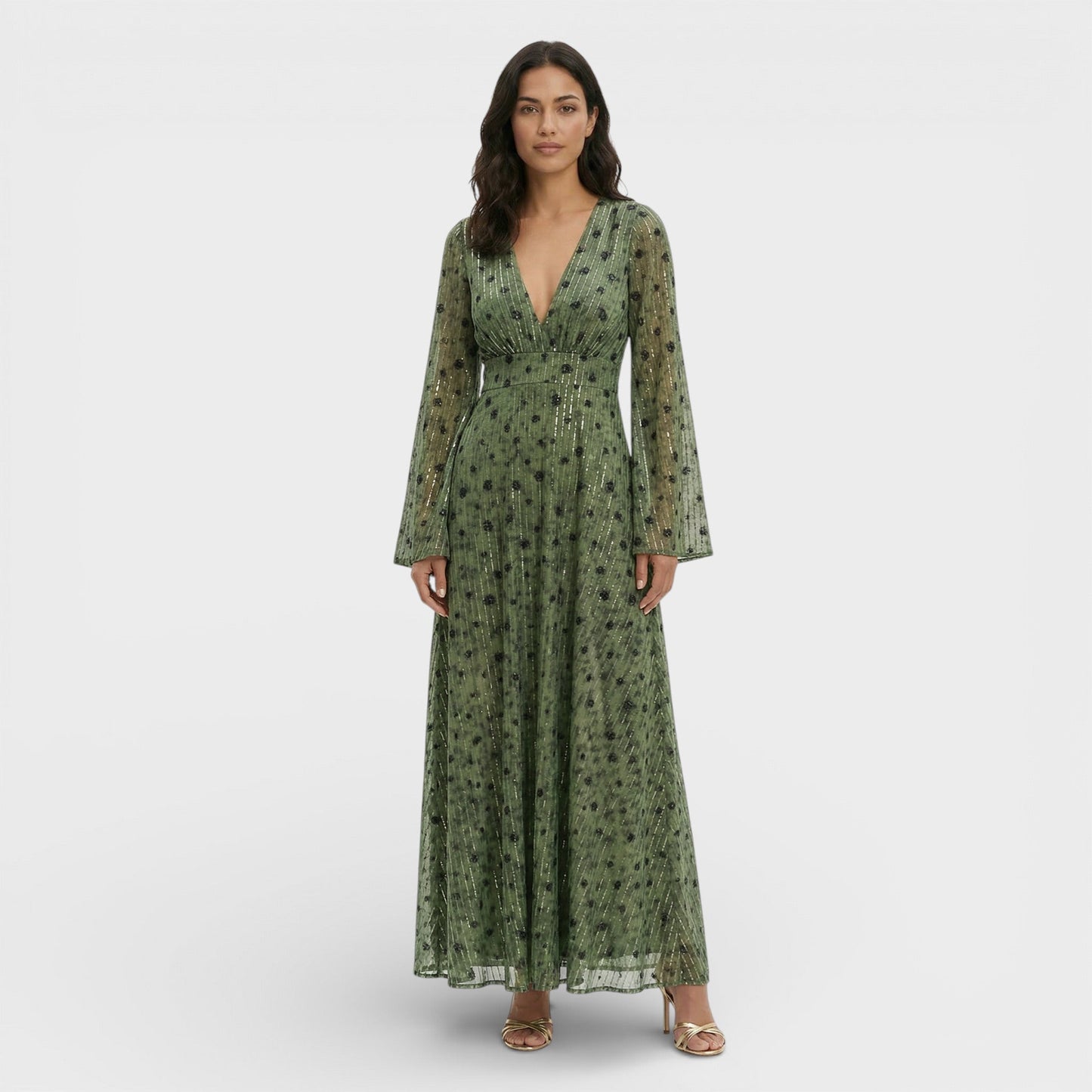 Abito maxi Boho Scollo Pico