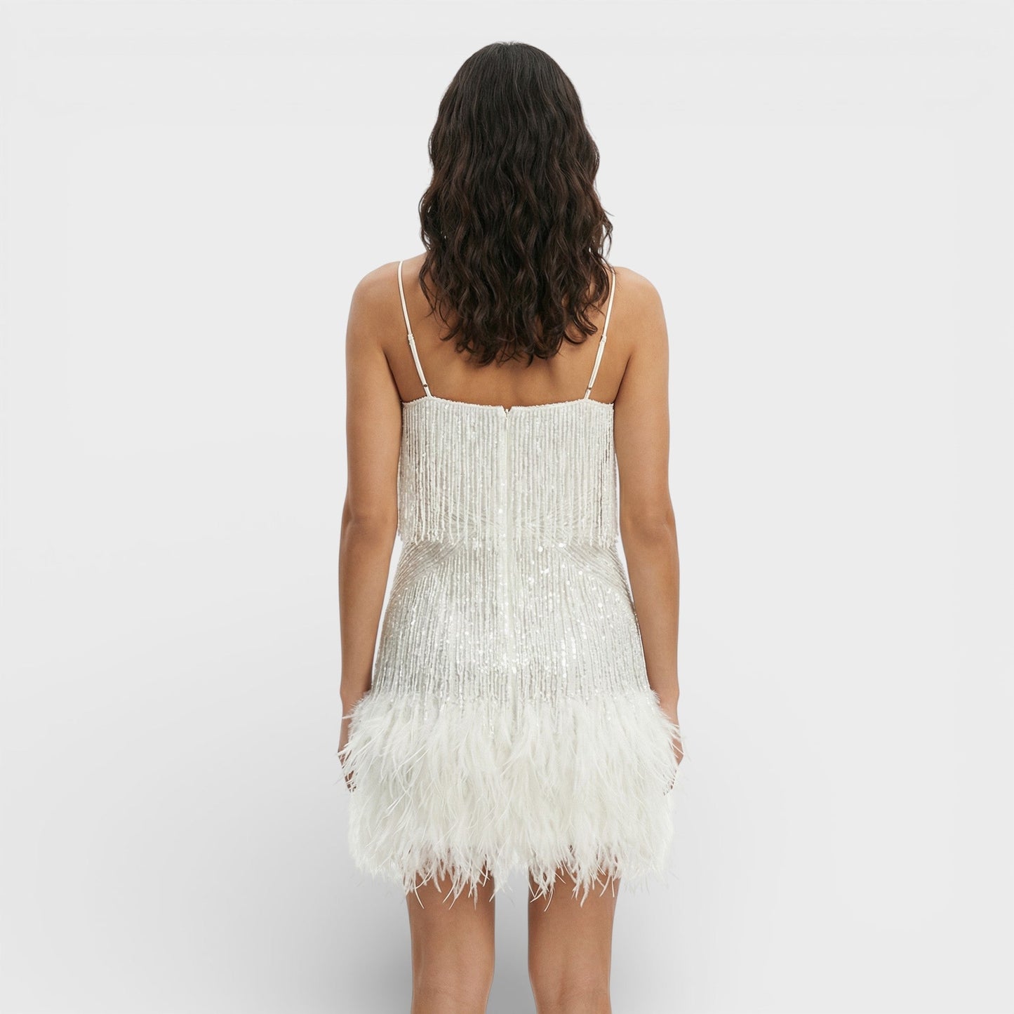 Abito mini Con piume Glamour