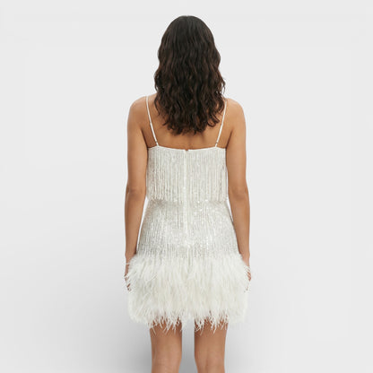 Abito mini Con piume Glamour
