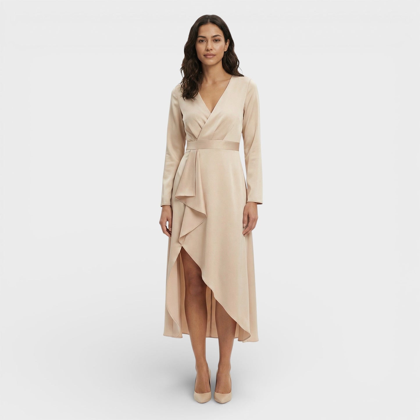Abito midi Scollo Pico Spacco