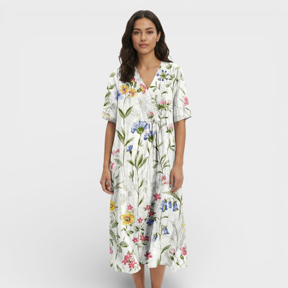 Abito floreale Scollo Pico donna