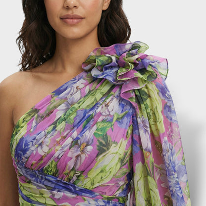 Abito Asimmetrico Floreale Elegante donna