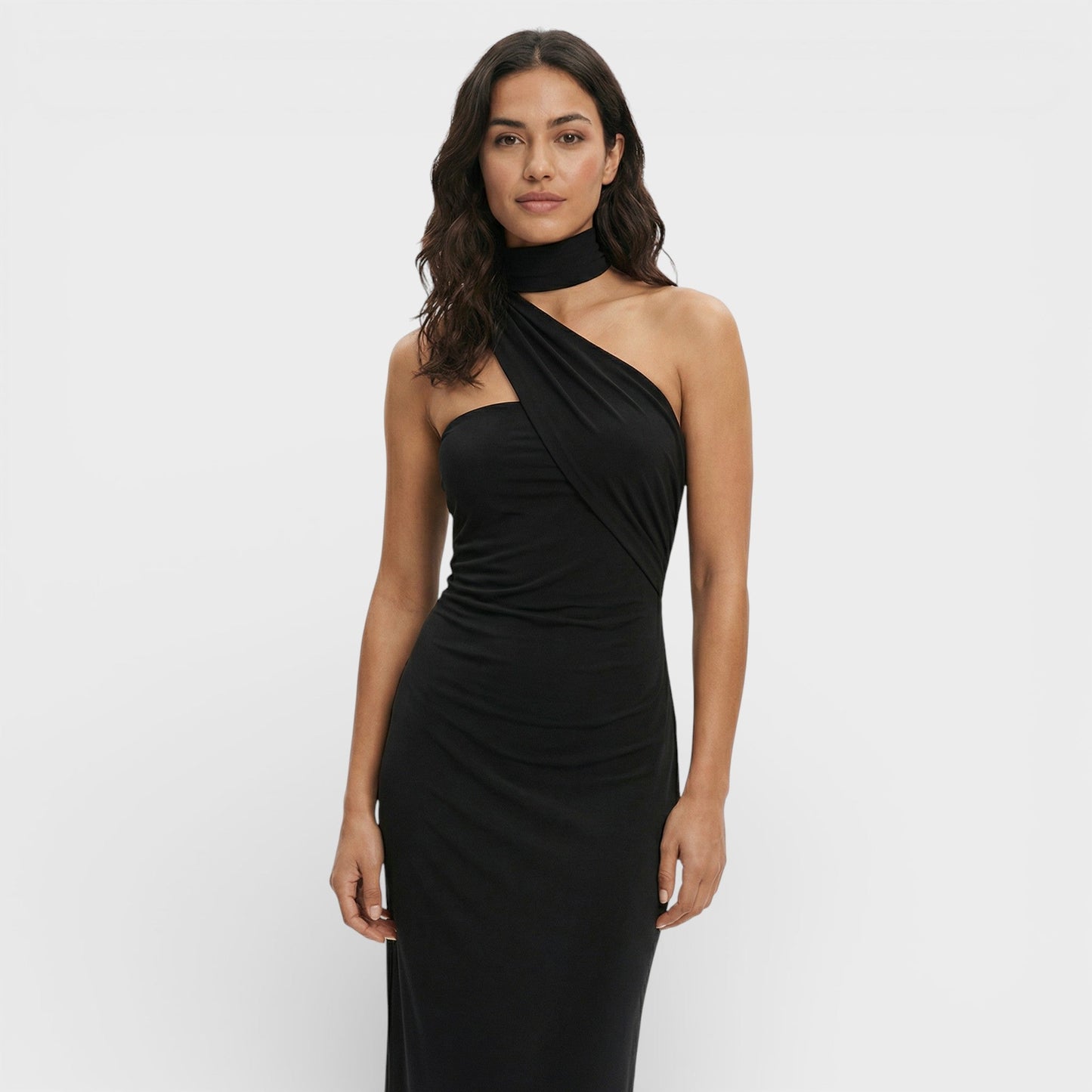 Abito maxi Halter Schiena Scoperta