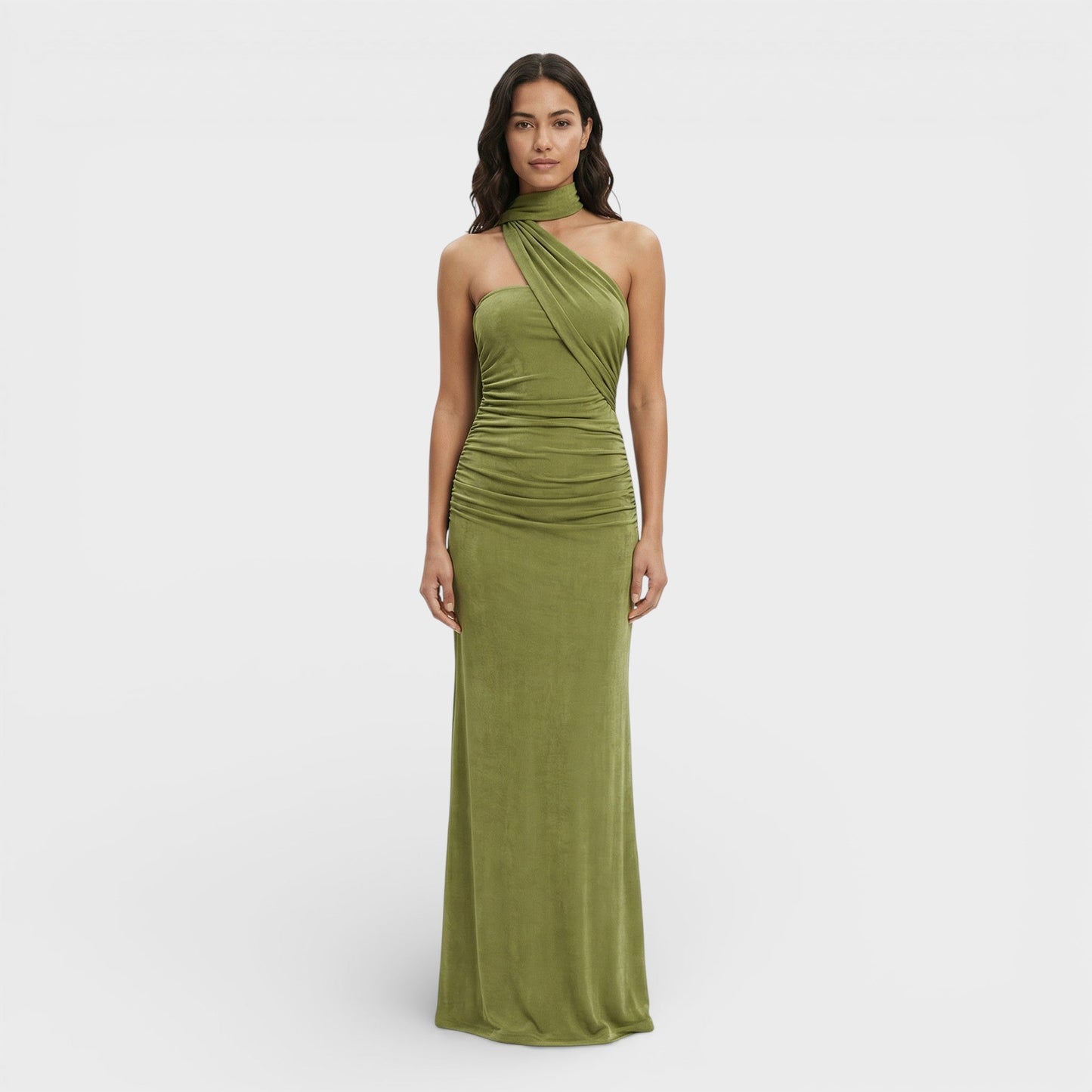 Abito maxi Halter Schiena Scoperta