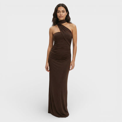 Abito maxi Halter Schiena Scoperta