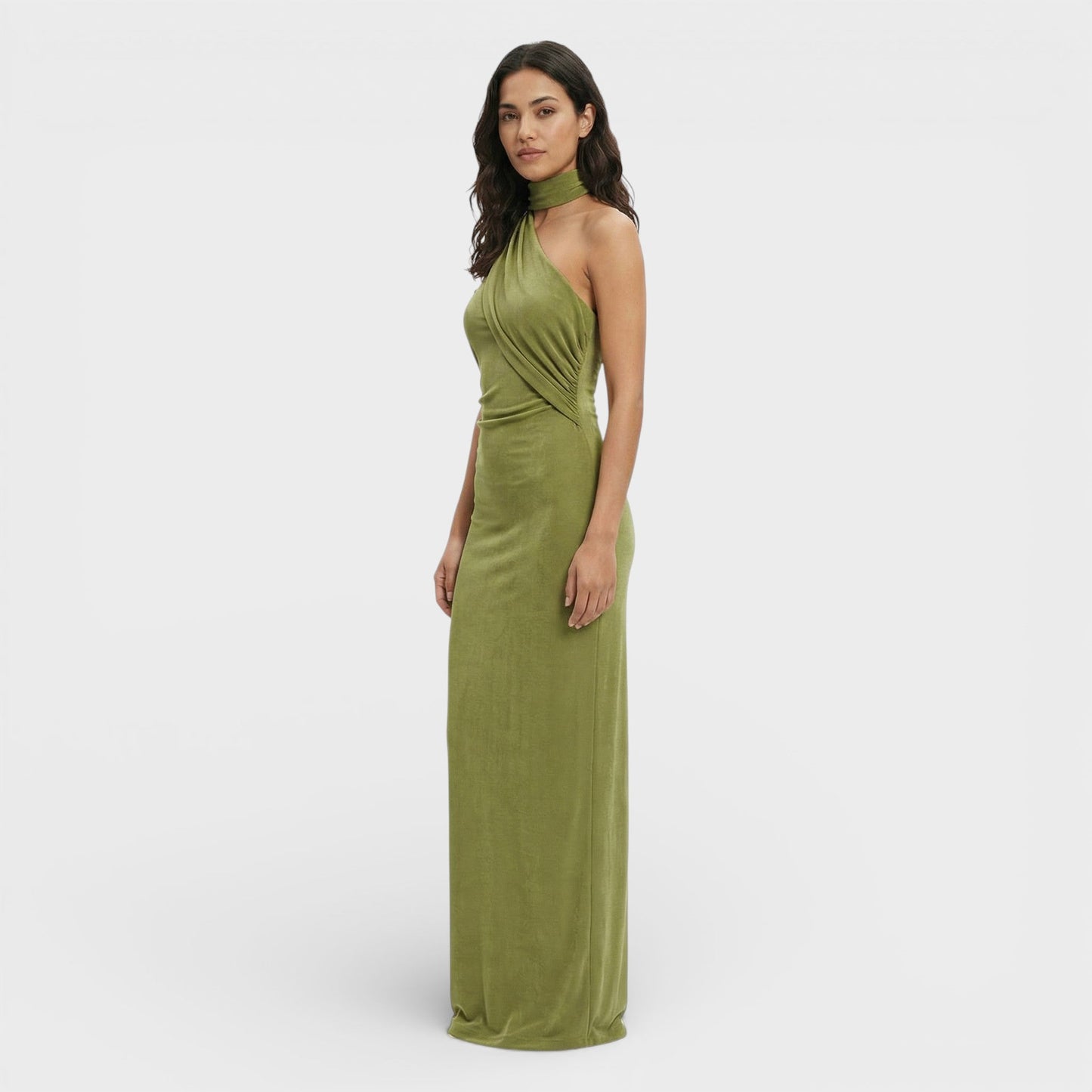 Abito maxi Halter Schiena Scoperta