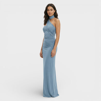 Abito maxi Halter Schiena Scoperta