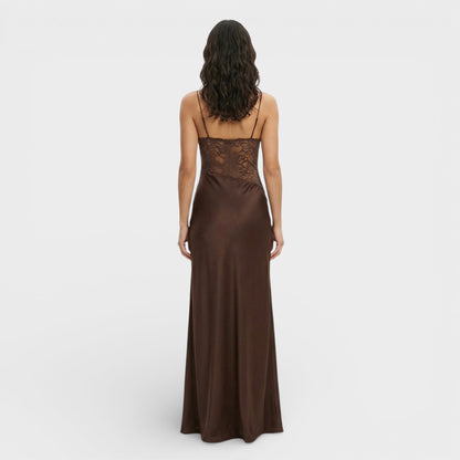 Abito lungo Pizzo Monospalla donna
