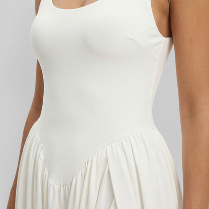 Abito lungo Drapado Escultural Bianco