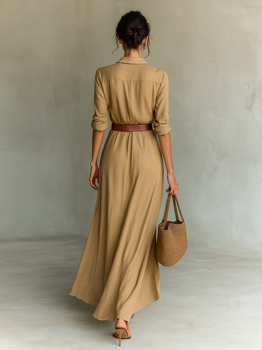 NADINE – ABITO MAXI AVVOLGENTE CON SCOLLO PROFONDO E ELEGANTE