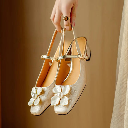 Genine - Scarpe con tacco con cinturilla trasera