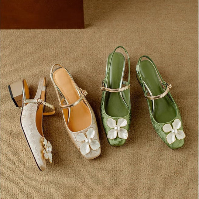 Genine - Scarpe con tacco con cinturilla trasera