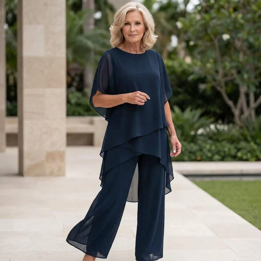 Set con pantaloni palazzo drapeados