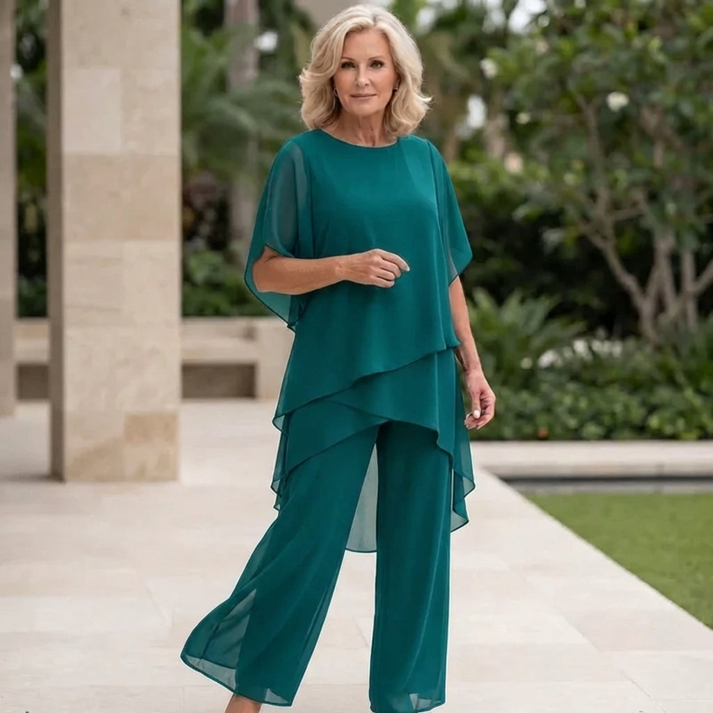 Set con pantaloni palazzo drapeados