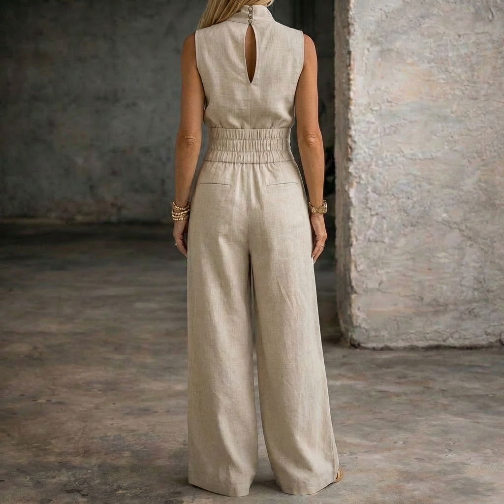 Viola | Jumpsuit in lino Senza maniche con Pantaloni a gamba larga