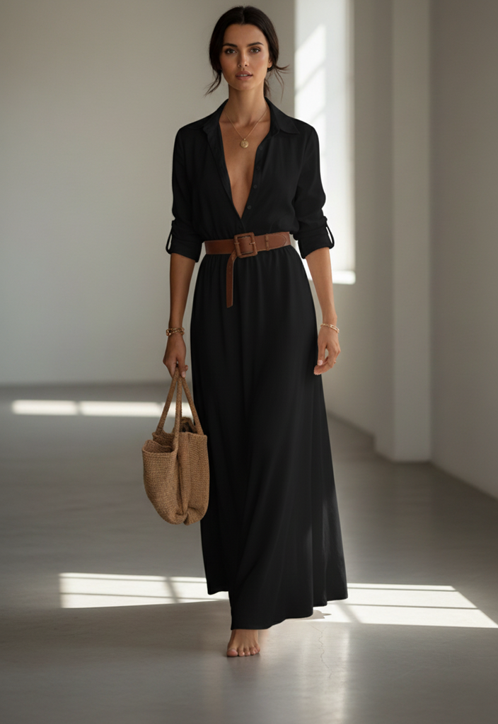 Abito maxi Ilona – Chic e Senza tempo in Khaki