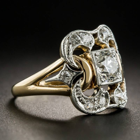 Firenze Luxe - Anello dorato con zirconia