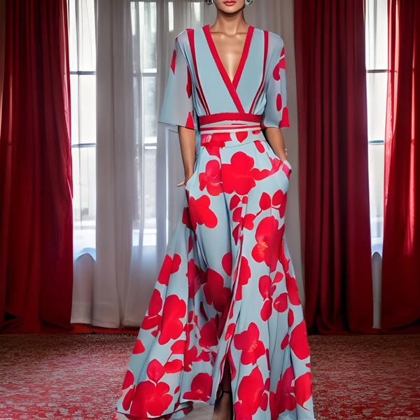 Ruby - Abito elegante con Fantasia Floreale