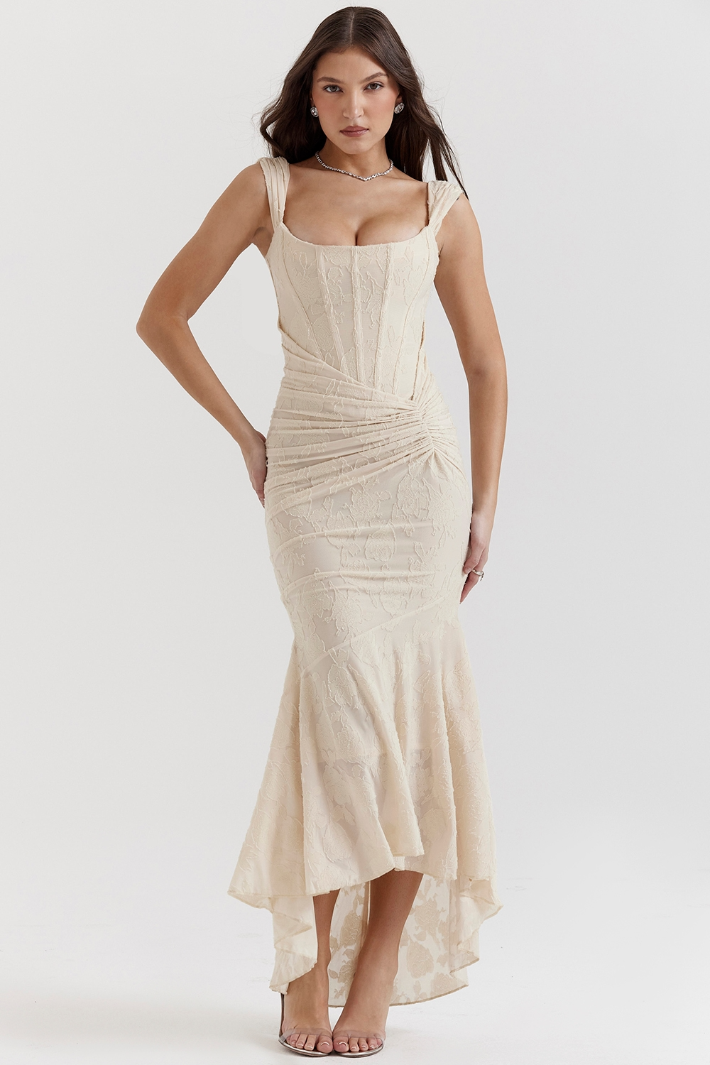 Dove - Abito Maxi di Pizzo Elegante e Aderente
