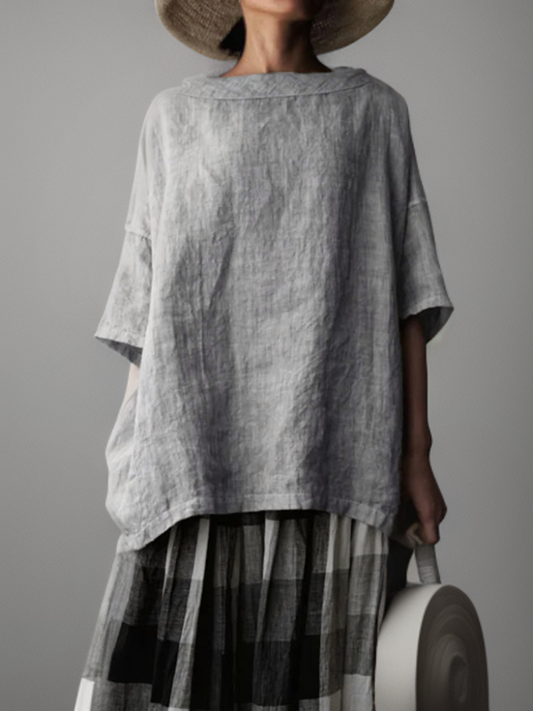 Viktoria┃Tunica vintage oversized con collo barco