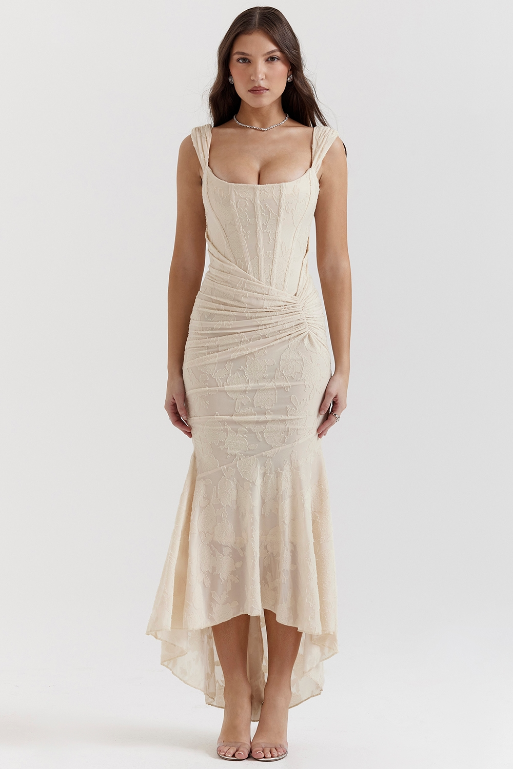 Dove - Abito Maxi di Pizzo Elegante e Aderente