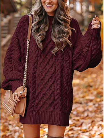 Chloé – Abito maglione in maglia intrecciata