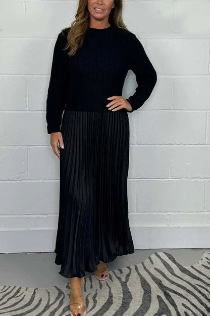 CAMILLA – ABITO MAXI CON MAGLIONE E GONNA PLISSETTATA