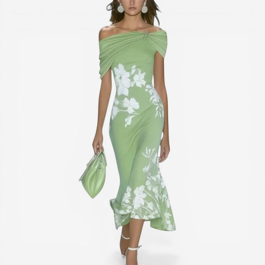 Abito midi Floreale Elegante - Silhouette a sirena