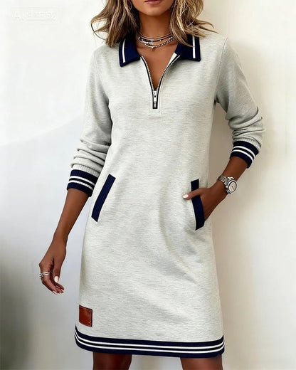 Abito in cotone di manica lunga chic