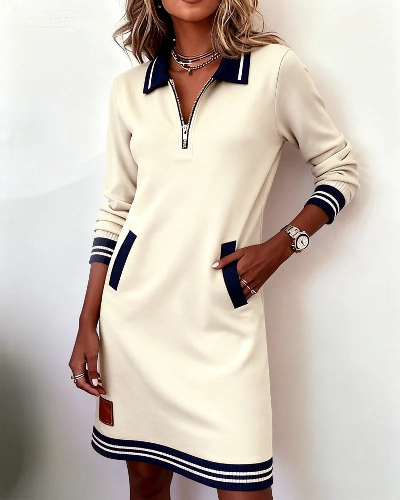 Abito in cotone di manica lunga chic