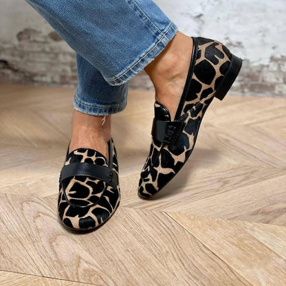 Katherina - Eleganti mocassini con detalle nero da donna