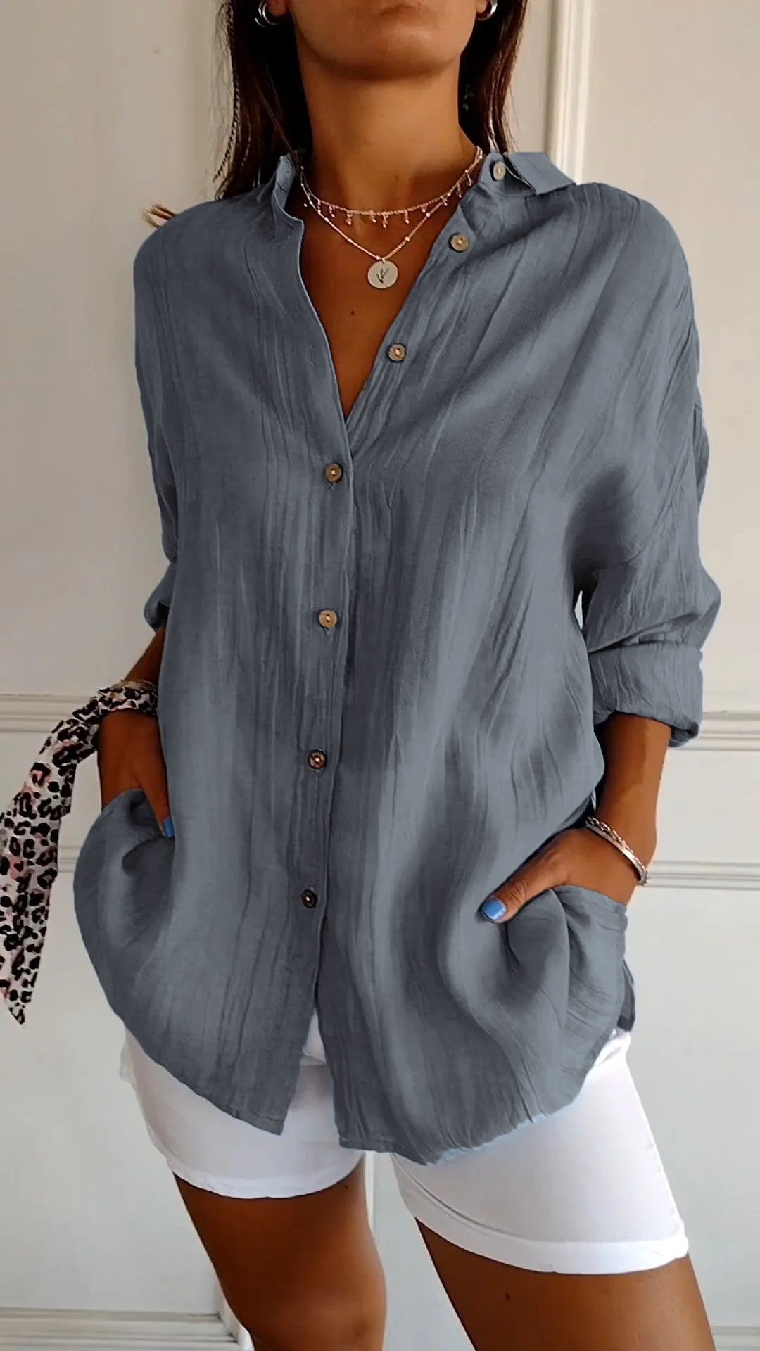 Sasha™ | Camicia elegante con Pliegues